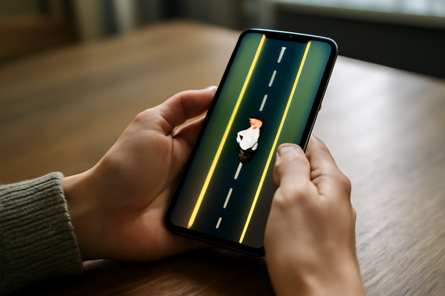 Chicken Road 2 : poule sur route divisée, vue mobile en plein jeu