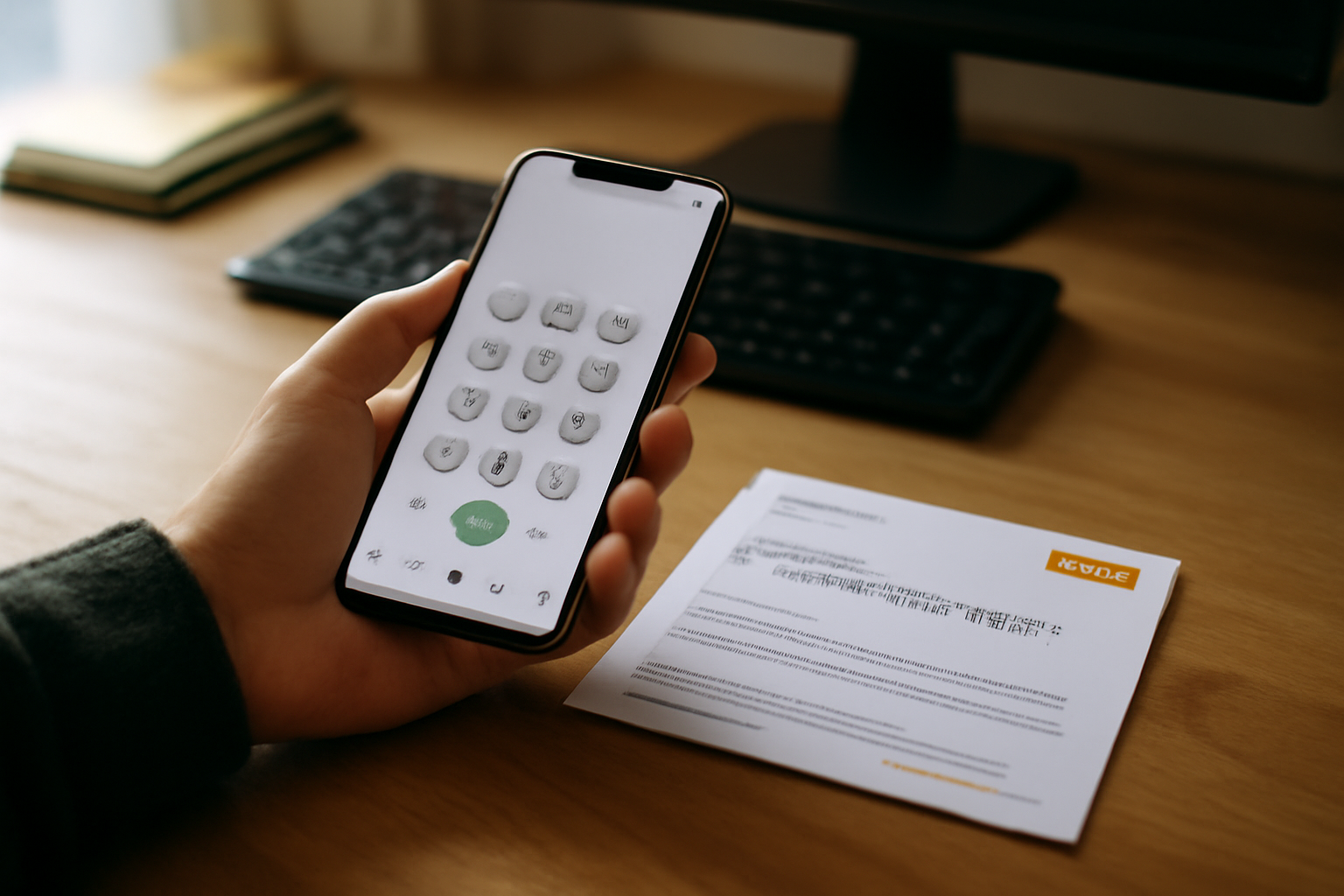 Composer le sosh service client numéro gratuit 3976 sur un téléphone en France, lumière naturelle au bureau