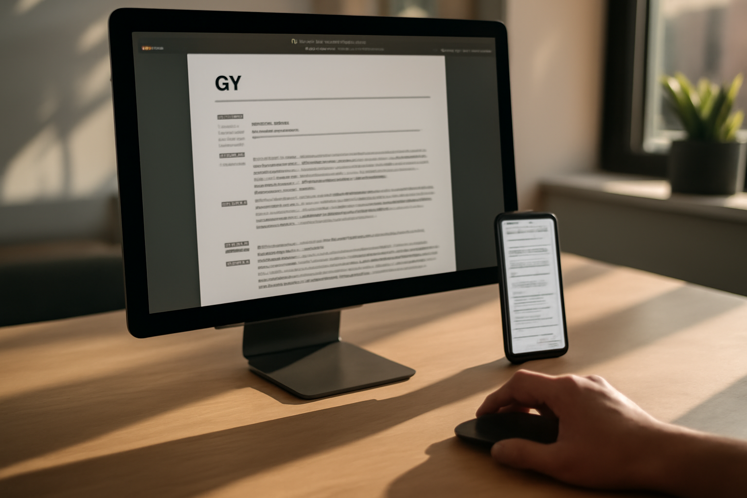 export PDF d’un CV créé avec cvsmash affiché sur un ordinateur et un smartphone