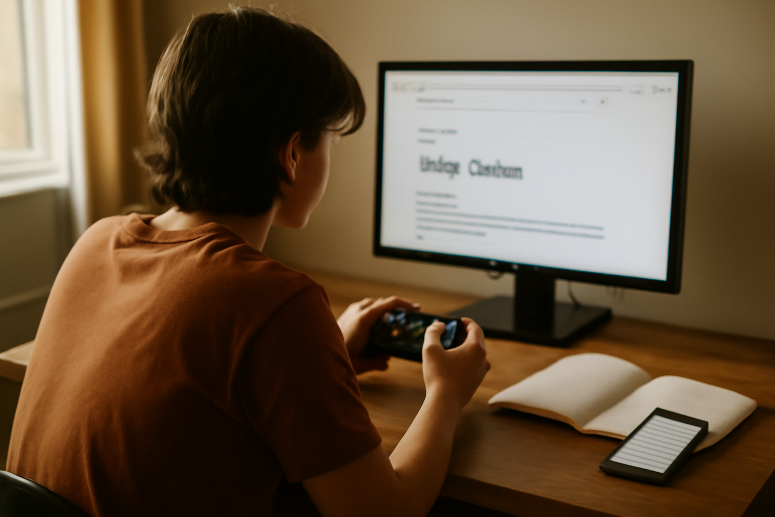 Photo réaliste d’un joueur consultant un guide sur « gaiden » et repérant le titre Ninja Gaiden sur une console
