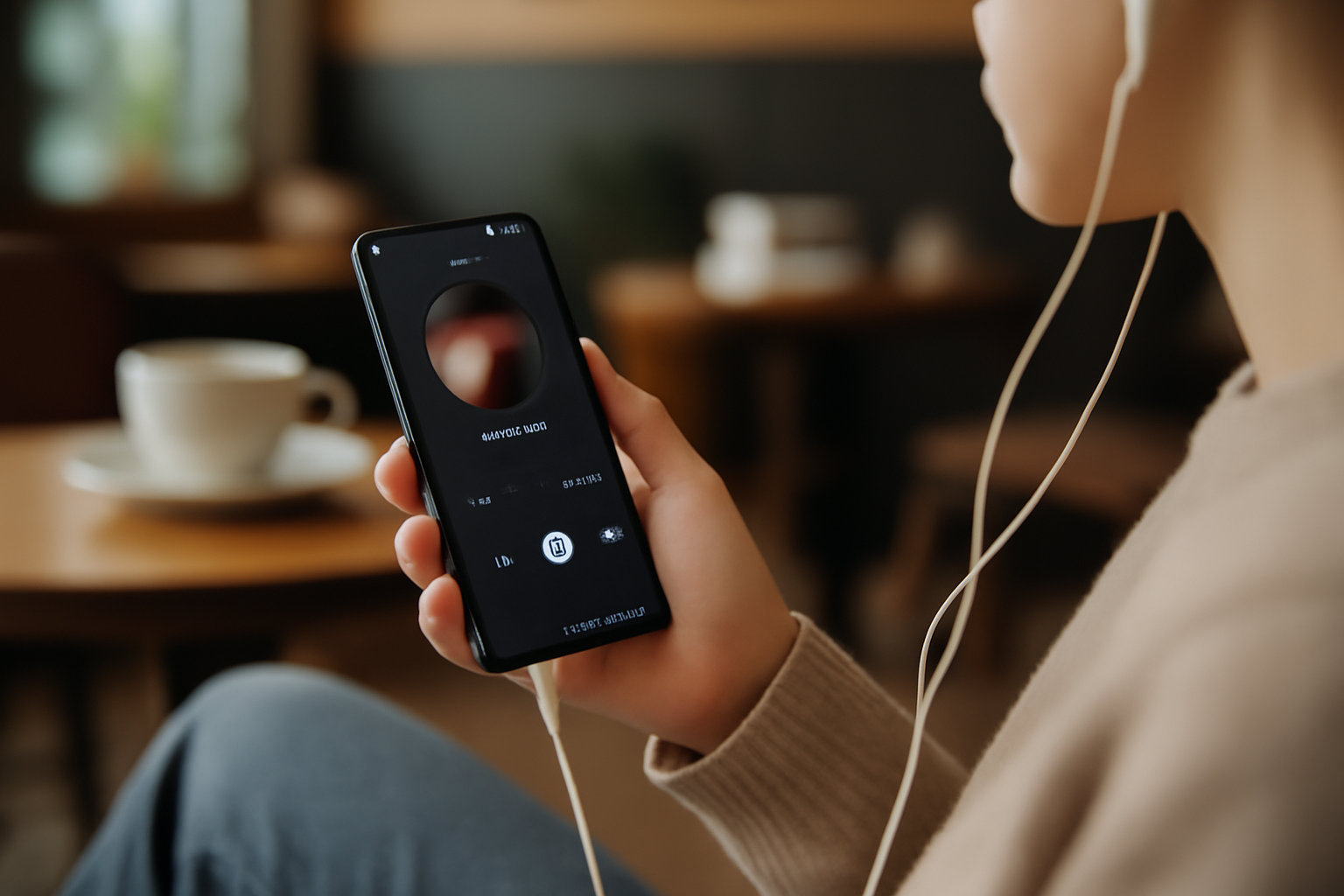 écouteurs branchés sur Galaxy S21 Ultra pour améliorer la précision audio face aux limites du haut-parleur